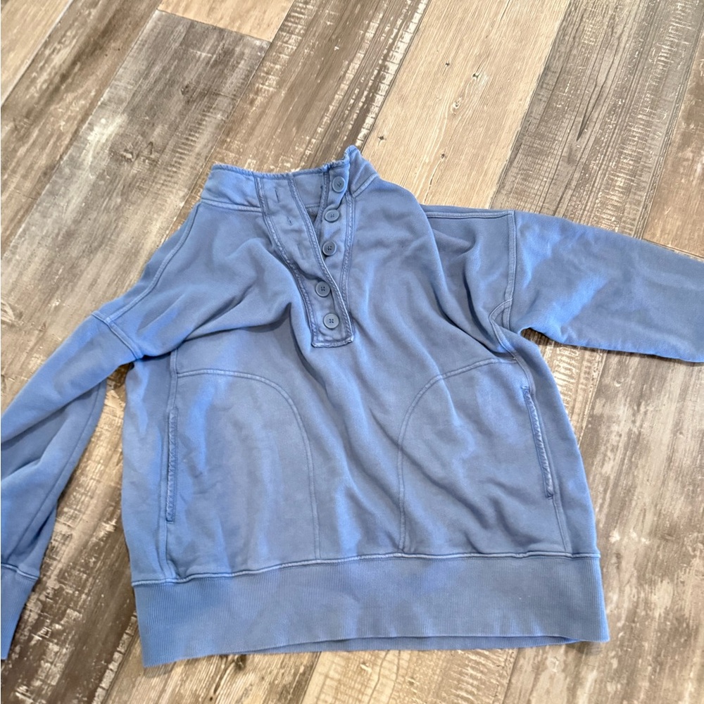 Aerie Light Gray Button-Front Pullover - image 1